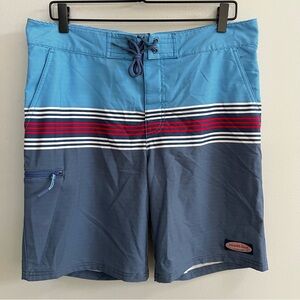 Vineyard Vines Men's Performance Board Shorts Size 32 Striped Swim Active